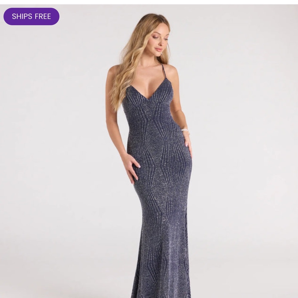 Elegant Navy Evening Gown